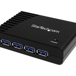 Startech 4-Port USB 3.0 SuperSpeed Hub with Power Adapter - Portable Multiport USB-A Dock IT Pro - USB Port Expansion…
