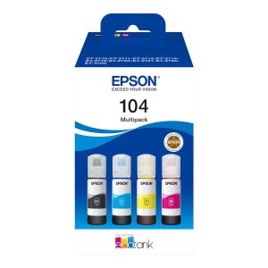 Epson EcoTank 104 - Pack de 4 - preto, amarelo, azul cyan, magenta - original - recarga de tinta