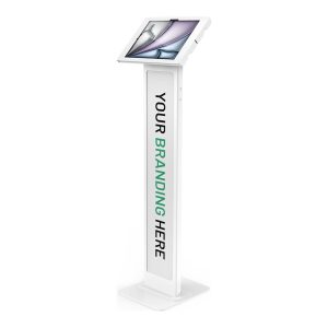Compulocks iPad Air M2 & M3 13", Apex Enclosure Brandable Floor Stand - White - Plataforma