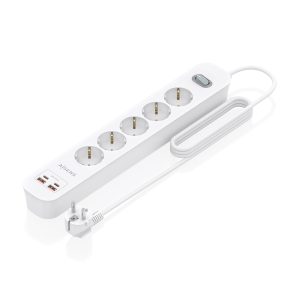 Regleta con Interruptor Aisens ASPS-2A2C14-W/ 5 Tomas de Corriente/ 2 USB - 2 USB Tipo-C/ Cable 1.4m/ Blanco