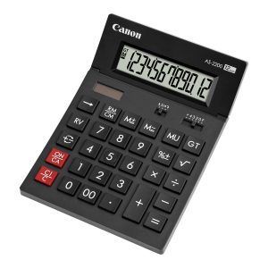 Canon AS-2200 - Calculadora de secretária - 12 dígitos - Painel solar, bateria - cinza escuro