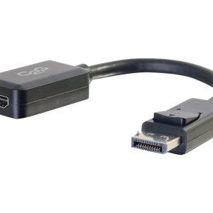 C2G 8in DisplayPort to HDMI Adapter - DP to HDMI Adapter - 1080p - Black - M/F - Adaptador de vídeo - DisplayPort macho…