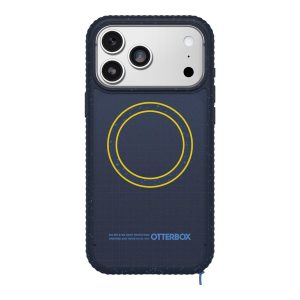 OtterBox Sole Series - Tampa posterior para telemóvel - compatibilidade MagSafe - tecido resistente - real quiet (azul)