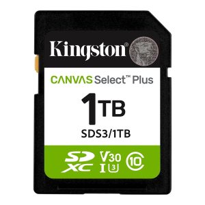 Kingston Canvas Select Plus - Cartão de memória flash - 1 TB - Video Class V30 / UHS-I U3 / Class10 - SDXC UHS-I