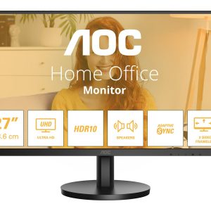 AOC U27B3A - Monitor LED - 27" - 3840 x 2160 4K UHD (2160p) @ 60 Hz - IPS - 350 cd/m² - 1000:1 - HDR10 - 4 ms - 2xHDMI,…