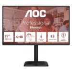 Monitor Profissional AOC Q27E4U 27"/ QHD/ Multimédia/ Regulável em altura/ Preto