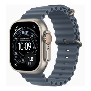 Apple Watch Ultra 3 - 49 mm - titanium natural - Sim relógio inteligente Com Correia Oceano - fluoroelastómero - azul…