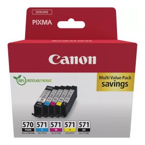 Tinteiro Original Canon PGI-570 + CLI-571 Multipack/ Ciano/ Magenta/ Amarelo/ Preto