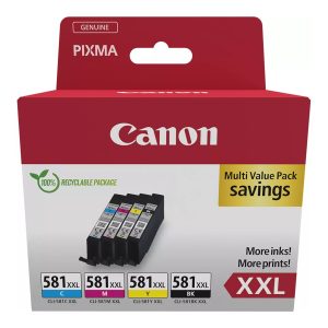Cartucho de Tinta Original Canon CLI-581XXL Multipack Alta Capacidade/ Ciano/ Magenta/ Amarelo/ Preto