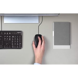 Logitech B110 Silent - Rato - destros e canhotos - óptico - 3 botões - com cabo - USB