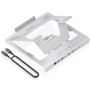Soporte de Sobremesa - Docking USB Tipo-C Aisens ASUC-7P046-GR/ 2xUSB/ 1xUSB Tipo-C/ 2xHDMI/ 1xRJ45/ 1xUSB Tipo-C PD/…