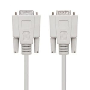 Cable Serie NULL Modem Nanocable 10.14.0502/ DB9 Macho - DB9 Hembra/ 1.8m/ Beige