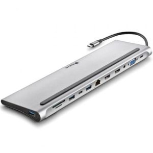 Docking USB Tipo-C NGS WonderDock12/ 3xUSB/ 2xHDMI 4K/ 1xVGA/ 1xRJ45/ 1xLector de Tarjetas/ 1xJack 3.5/ 1xUSB Tipo-C…