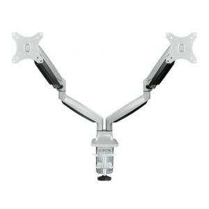 Soporte de Mesa para 2 Monitores TooQ DB3132TNR-S/ Giratorio/ Inclinable/ hasta 9kg