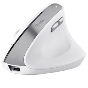 Ratón Vertical Inalámbrico Trust Bayo II/ Batería recargable/ Hasta 2400 DPI/ Blanco