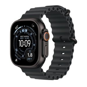 Apple Watch Ultra 3 - 49 mm - titânio preto - Sim relógio inteligente Com Correia Oceano - fluoroelastómero - preto -…