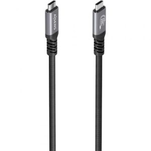 Cable USB 3.2 Tipo-C Aisens A107-0989/ USB Tipo-C Macho - USB Tipo-C Macho/ Hasta 100W/ 10Gbps/ 4m/ Negro