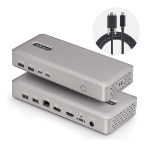 Startech USB4 Docking Station, USB-C 40Gbps, Dual Video HDMI, Up to 2x 4K 60Hz 4:4:4 (RGB) or 2x 4K 120Hz 4:2:2,…