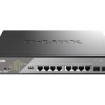 D-Link DSS 200G-10MPP - Interruptor - Administrado - 8 x 10/100/1000 (PoE) + 2 x Gigabit SFP - montável em trilho - PoE…