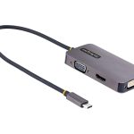 Startech USB C Video Adapter, USB C to HDMI DVI VGA Adapter, Up to 4K 60Hz, Aluminum, Multiport Video Display Adapter…