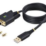 StarTech 3ft (1m) USB to Serial Adapter Cable, Interchangeable DB9 Screws/Nuts, COM Retention, USB-A to DB9 RS232, FTDI…