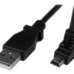StarTech.com Down Angle Mini USB Cable - 2m - Black - USB A to Mini USB B - USB to Mini USB Cable - Mini USB Charger -…