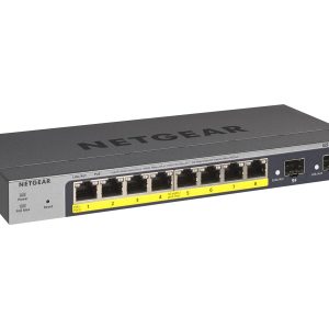 NETGEAR Smart GS110TPv3 - Interruptor - inteligente - 8 x 10/100/1000 (PoE) + 2 x SFP - desktop, montável na parede -…