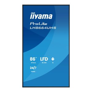 iiyama ProLite LH8664UHS-B3AG - 86" Classe Diagonal (85.6" visível) ecrã LCD com luz de fundo LED - sinalização digital…