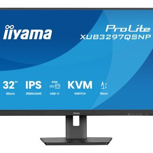 iiyama ProLite XUB3297QSNP-B1 - Monitor LED - 32" (31.5" visível) - 2560 x 1440 QHD @ 100 Hz - IPS - 350 cd/m² - 1000:1…