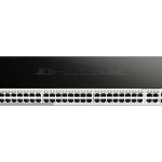 D-Link DGS 1210-52 - Interruptor - 48 x 10/100/1000 + 4 x SFP - desktop, montável em trilho - AC 100/230 V