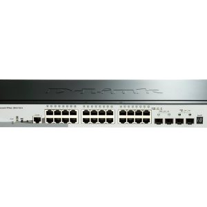 D-Link DGS 1510-28P - Interruptor - L3 - inteligente - 24 x 10/100/1000 (PoE+) + 2 x Gigabit SFP + 2 x 10 Gigabit SFP+…