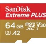 SanDisk Extreme PLUS - Cartão de memória flash (adaptador microSDXC para SD Incluído) - 64 GB - A2
