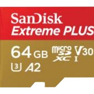 SanDisk Extreme PLUS - Cartão de memória flash (adaptador microSDXC para SD Incluído) - 64 GB - A2