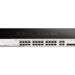 D-Link Web Smart DGS-1210-28 - Interruptor - Administrado - 24 x 10/100/1000 + 4 x Gigabit SFP - desktop, montável em…