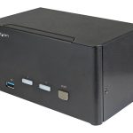 Startech 2 Port Triple Monitor DisplayPort KVM Switch, 4K 60Hz UHD HDR, Desktop 4K DP 1.2 KVM with 2 Port USB 3.0 Hub…