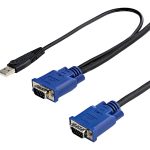 StarTech.com 10 ft Ultra Thin USB VGA 2-in-1 KVM Cable - VGA KVM Cable - USB KVM Cable - KVM Switch Cable (SVECONUS10)…