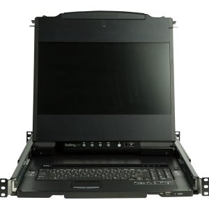 StarTech Dual Rail Rackmount KVM Console HD 1080p, Single Port DVI/VGA KVM with 17" LCD Monitor for Server Rack, Fully…