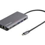 Startech USB C Multiport Adapter, USB-C Mini Travel Dock with 4K HDMI or 1080p VGA, 3x USB 3.0 Hub, SD, GbE, Audio,…