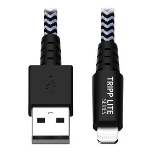 Eaton Tripp Lite Series Heavy-Duty USB-A to Lightning Sync/Charge Cable, MFi Certified - M/M, USB 2.0, 3 ft. (0.91 m) -…