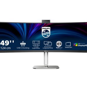 Philips 49B2U6900CH - 6000 Series - monitor LED - curvo - USB - 49" (48.8" visível) - 5120 x 1440 Dual Quad HD @ 75 Hz…