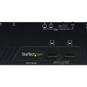 Startech 2x2 HDMI Matrix Switch with Remote - 1080p Automatic & Priority Switcher - Video Wall Auto Selector Splitter…