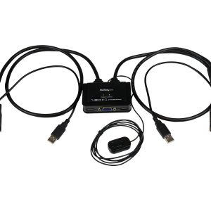 Startech 2 Port USB VGA Cable KVM Switch - USB Powered with Remote Switch - KVM with VGA - Dual Port VGA KVM Switch…