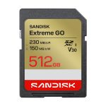 SanDisk Extreme Go - Cartão de memória flash - 512 GB - Video Class V30 / UHS-I U3 - SDXC UHS-I