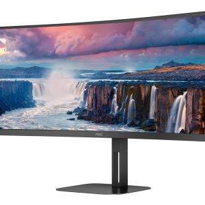 AOC Value-line CU34V5C/BK - V5 series - monitor LED - curvo - 34" - 3440 x 1440 WQHD @ 100 Hz - VA - 300 cd/m² - 3000:1…