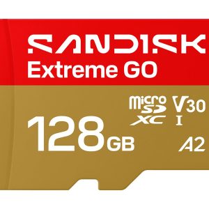 SanDisk Extreme Go - Cartão de memória flash - 128 GB - A2 / Video Class V30 / UHS-I U3 - microSDHC UHS-I