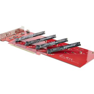 Startech Quad M.2 PCIe Adapter Card, x16 Quad NVMe or AHCI M.2 SSD to PCI Express 4.0, Up to 7.8GBps/Drive, For…
