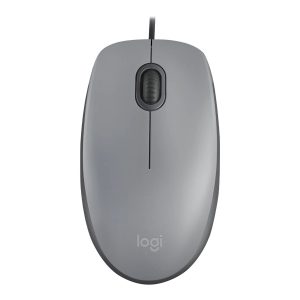 Logitech M110 Silent - Rato - destros e canhotos - óptico - 3 botões - com cabo - USB-A - cinza médio