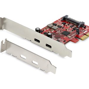 Startech PCIe USB 3.1 Card, 2x USB C 3.1 Gen 2 10Gbps, PCIe Gen 3 x4, ASM3142 Chipset, USB Type-C PCI Express Card,…