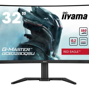 iiyama G-MASTER Red Eagle GCB3280QSU-B2 - Monitor LED - gaming - curvo - 32" (31.5" visível) - 2560 x 1440 WQHD @ 180…