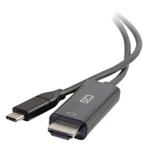 C2G - Cabo adaptador - USB-C macho para HDMI macho - 1.83 m - preto - conectores reversíveis, suporte de 4K,…